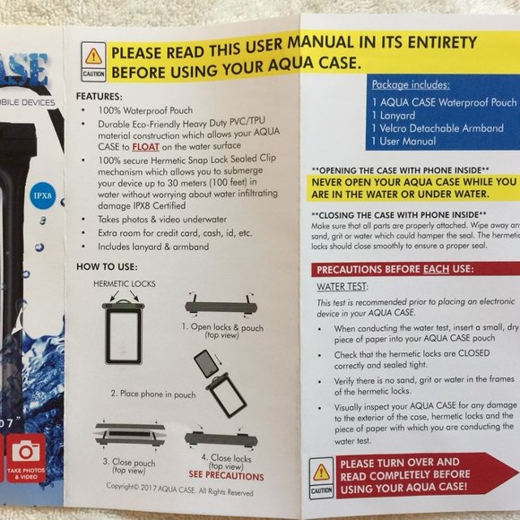 Aqua Case is a FLOATING 100% waterproof pouch, NWT - Picture 4 of 9